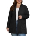 thumbnail image 1 of Cueply Plus Size Lightweight Cardigan for Women Long Sleeve Open Front Casual Cover Up with Pockets Soft Draped Layering Jacket 1X-4X, 1 of 9