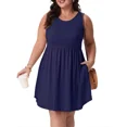 thumbnail image 1 of Cueply Plus Size Summer Dresses for Curvy Women Casual Sleeveless Crew Neck Loose Womens Midi Dresses, 1 of 1