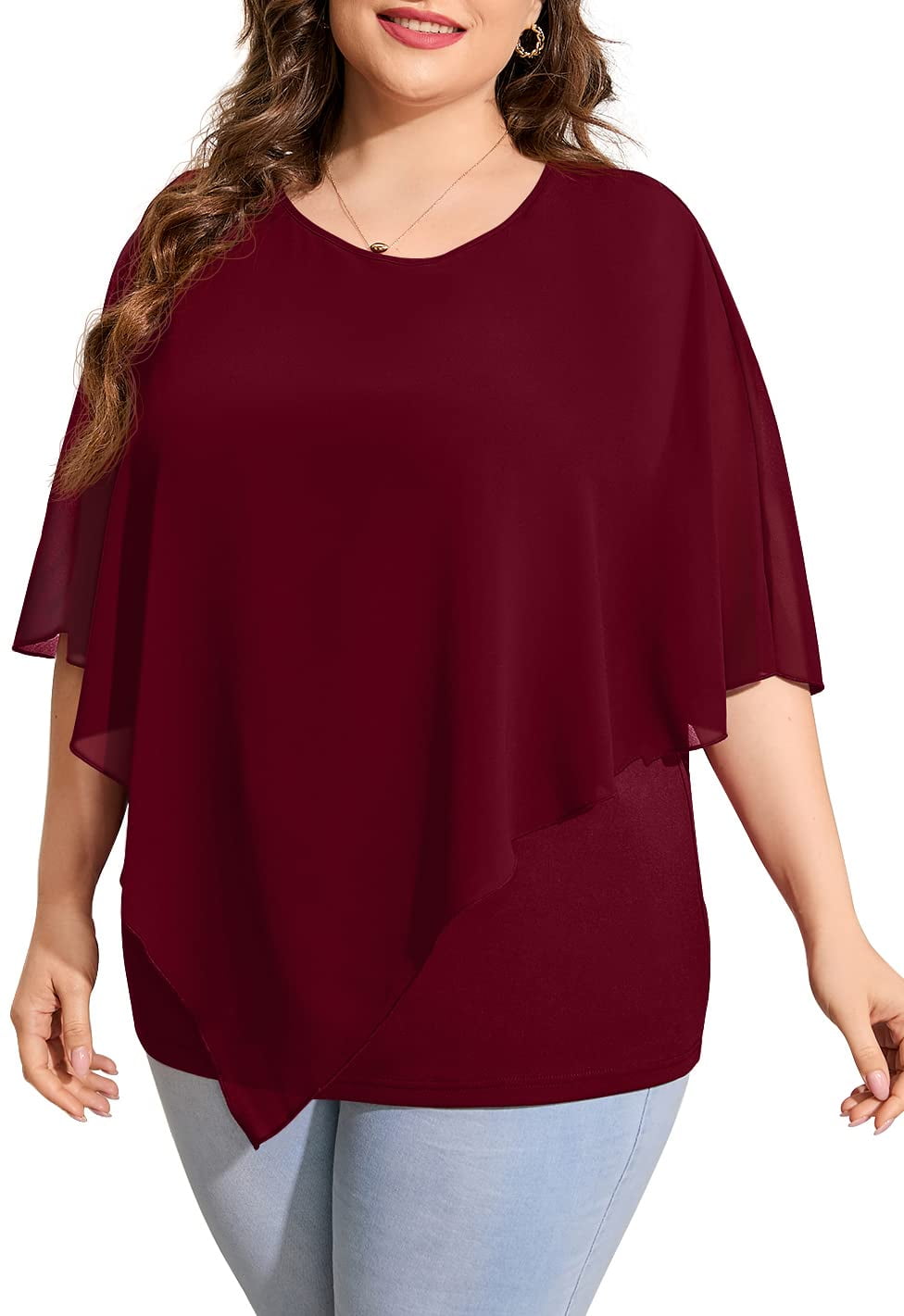 Dressy chiffon 2025 blouses plus size