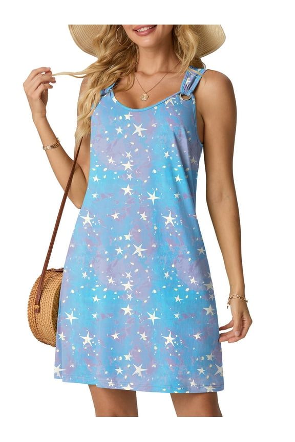 Summer Dresses for Women Beach Sundresses Swimsuit Coverup Mini Dress with Pockets