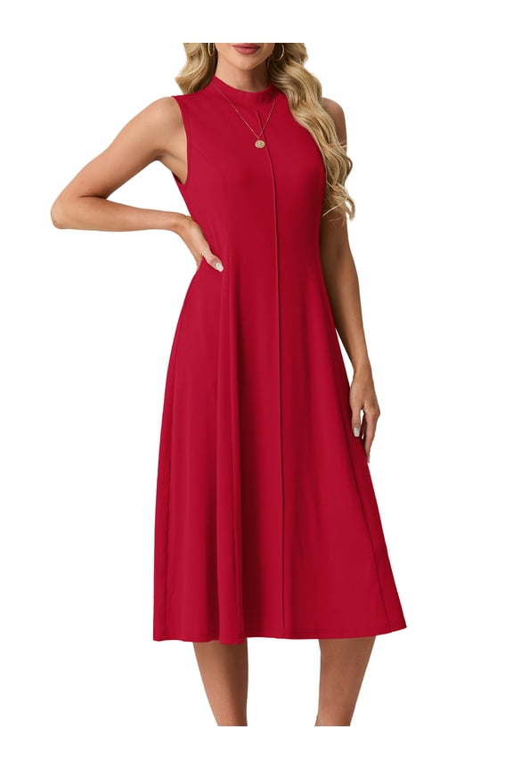 Womens Summer Dresses Casual 2026 Sleeveless Midi Dress Tank Sundress Vacation Outfits with Pockets