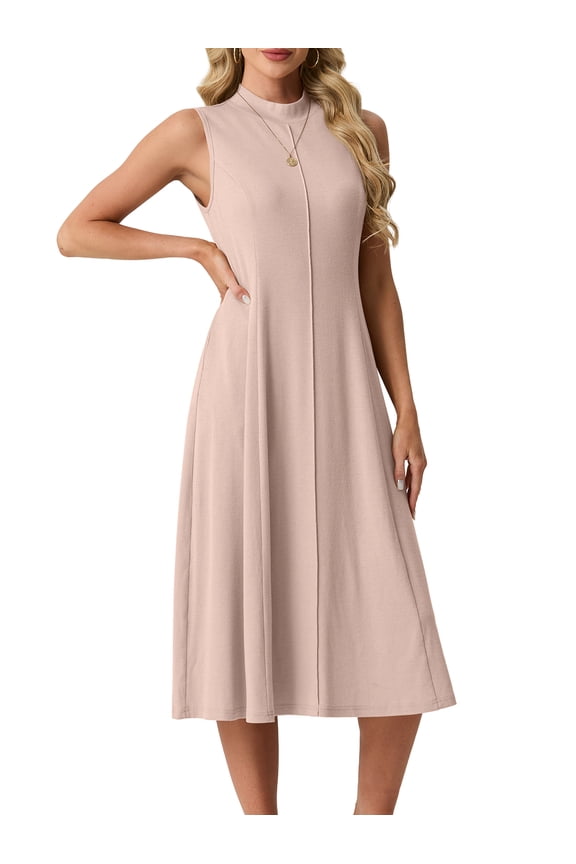 Womens Summer Dresses Casual 2026 Sleeveless Midi Dress Tank Sundress Vacation Outfits with Pockets