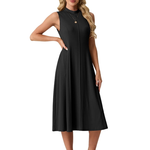 Cueply Womens Summer Dresses Casual 2026 Sleeveless Midi Dress Tank Sundress Vacation Outfits with Pockets