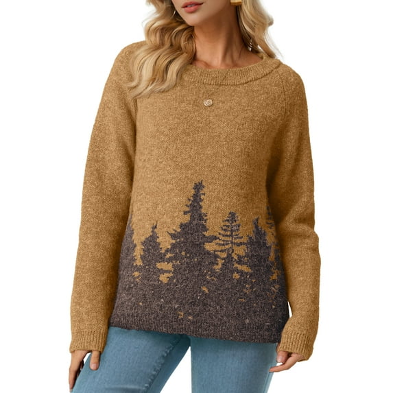 Cueply Sweaters for Women Long Sleeve Chunky Fuzzy Knit Pullover Sweater Tops Trendy Patterns