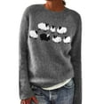 thumbnail image 1 of Cueply Sweaters for Women Long Sleeve Chunky Fuzzy Knit Pullover Sweater Tops Trendy Patterns, 1 of 9