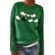 CUEPLY Sweaters for Women Long Sleeve Chunky Fuzzy Knit Pullover Sweater Tops Trendy Patterns