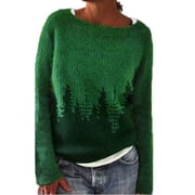 Cueply Sweaters for Women Long Sleeve Chunky Fuzzy Knit Pullover Sweater Tops Trendy Patterns