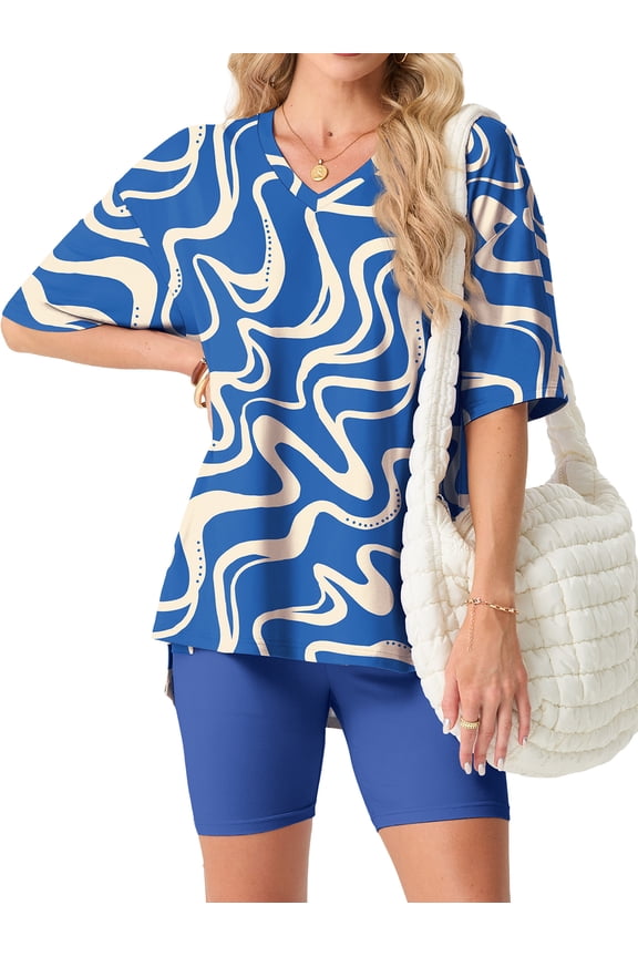 2 Piece Sets for Women Summer Outfits Lounge Set Casual Matching Clothing Oversized T-Shirt Biker Shorts