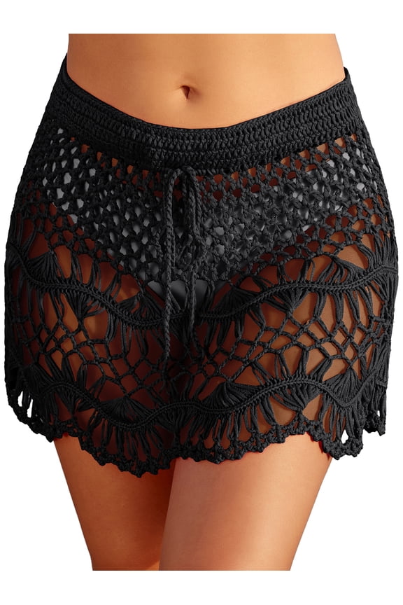 Women's Cover Up Skirt Hand Crochet Beach Bikini Wrap Coverups for Swimwear