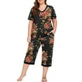 thumbnail image 1 of Cueply Women Plus Size Pajamas Set Short Sleeve Pjs Sleepwear Loungewear Nightwear with Pockets, 1 of 7