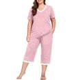 thumbnail image 1 of Cueply Women Plus Size Pajamas Set Short Sleeve Pjs Sleepwear Loungewear Nightwear with Pockets, 1 of 8