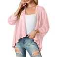 thumbnail image 1 of Cueply Women's Cardigan 3/4 Sleeves Lightweight Casual Open Front Shrug Drape Knit Sweater Tops, 1 of 7