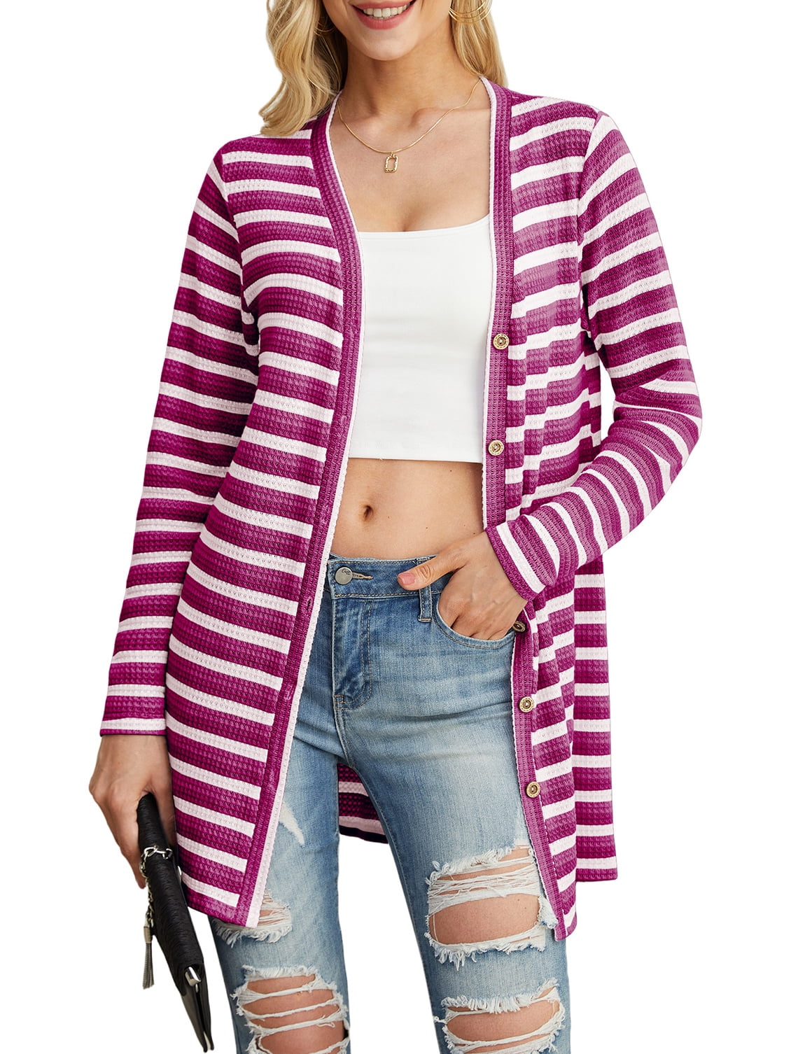 Women's Stand Collar  Cardigan Knitted Sweater Loose Long Sleeve