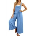 thumbnail image 1 of Cueply Women's Overalls Jumpsuits Casual Loose Adjustable Straps Wide Leg Long Pant with Pockets, 1 of 9