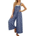 thumbnail image 1 of Cueply Women's Overalls Jumpsuits Casual Loose Adjustable Straps Wide Leg Long Pant with Pockets, 1 of 6