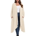 thumbnail image 1 of Cueply Women's Plus Size Cardigan Lightweight Long Sleeve Maxi Long Knitted Tops Open Front Sweater, 1 of 6