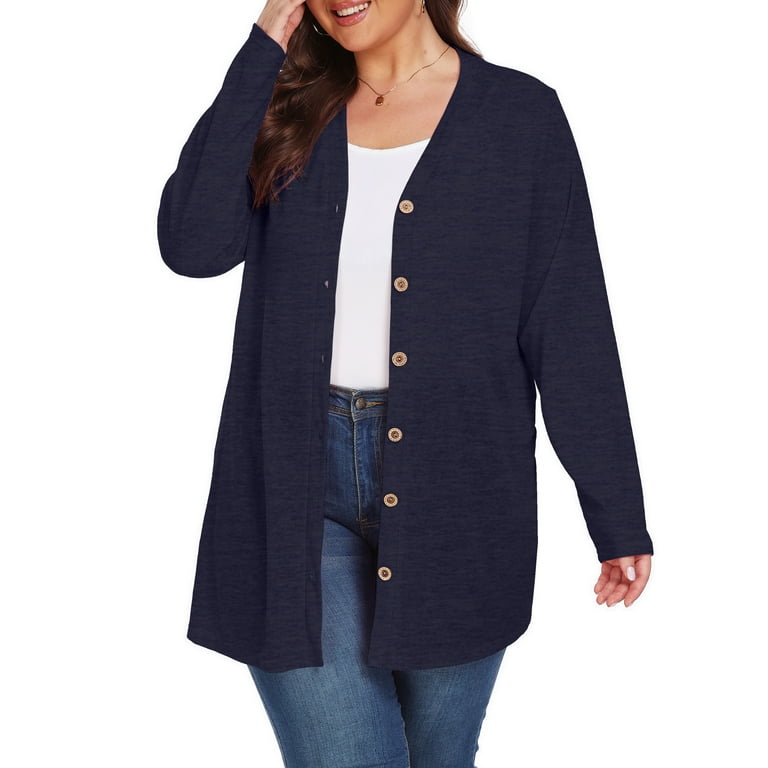 Navy blue cardigan sweater plus size new arrivals