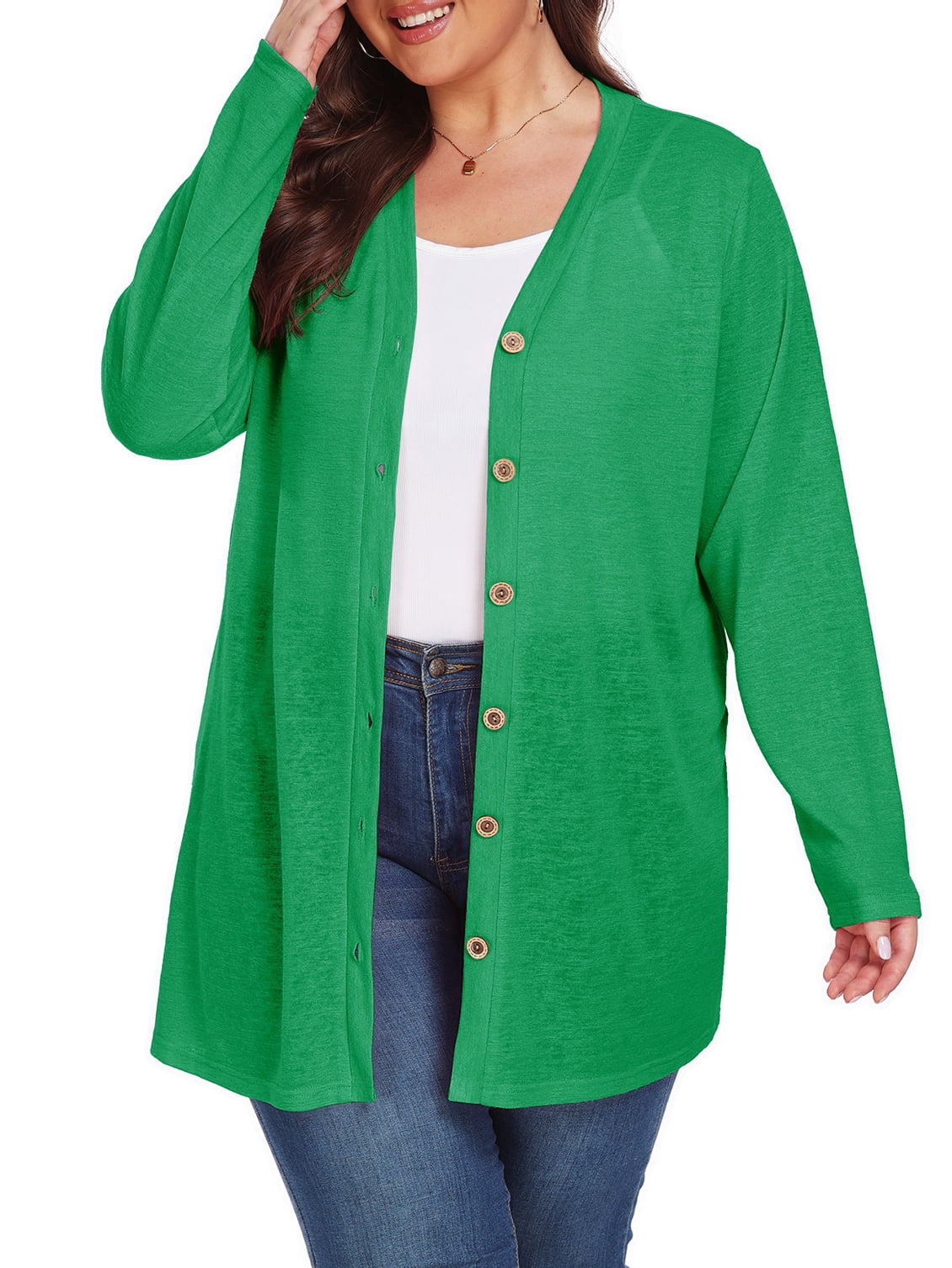 One Size Cardigans Cueply Women's Plus Size Cardigan Long Sleeve Lightweight Sheer Open ...
