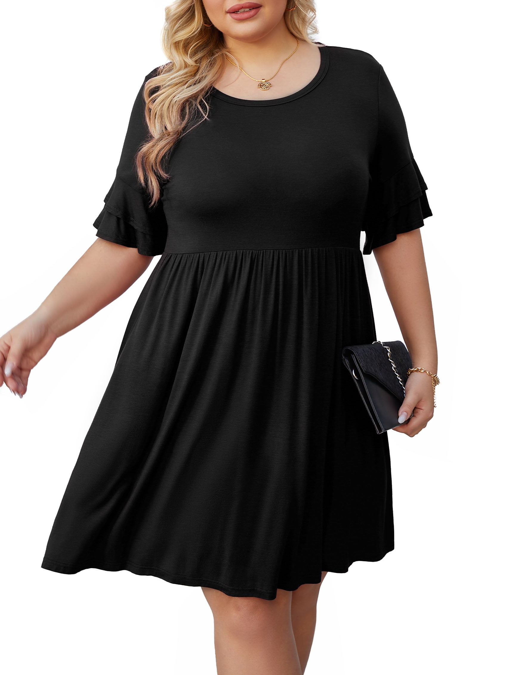 Casual Short Sleeve Dress, Spring  Loose Dress, Summer Dress With Pockets, Plus Size Clothing main image 0