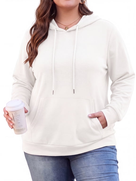 Women's Plus Size Hoodie Pullover Sweatshirt Long Sleeve Casual Hooded Sweatshirt with Kangaroo Pocket Fall Winter Tops