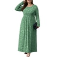 thumbnail image 1 of Cueply Women's Plus Size Maxi Dress Long Sleeve Crew Neck Empire Waist Casual Flowy Long Dresses for Women, 1 of 7