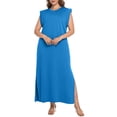 thumbnail image 1 of Cueply Women's Plus Size Maxi Dresses Casual Split Long Sleeveless Dress for Women with Pockets, 1 of 7
