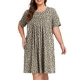 thumbnail image 1 of Cueply Women's Plus Size Nightgown Short Sleeve Sleepshirt Crewneck Nightshirt Nightdress 1X-4X, 1 of 7
