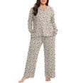 thumbnail image 1 of Cueply Women's Plus Size Pajama Set Long Sleeve Loungewear Long Pants Sleepwear Soft 2 Piece Pjs with Pockets, 1 of 9