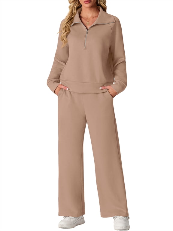 Two Piece Sets for Women Outfits Sweatsuits Long Sleeve Sweatshirts Sweatpant Lounge Set with Pockets
