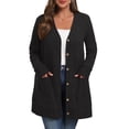 thumbnail image 1 of Cueply Women's Plus Size Sweater Long Sleeve Lightweight Cardigans Buttons Knited Casual Outwear Tops with Pockets 1X-4X, 1 of 9