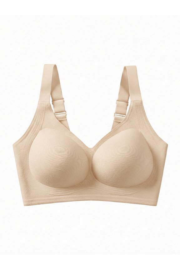 Women’s Plus Size Wireless Bra Seamless V-Neck Soft Support Everyday Comfort Bra