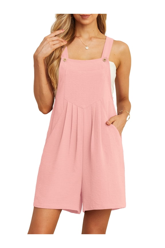 Rompers for Women Short Overalls Casual Summer Adjustable Strap Shorts Jumpsuit with Pockets