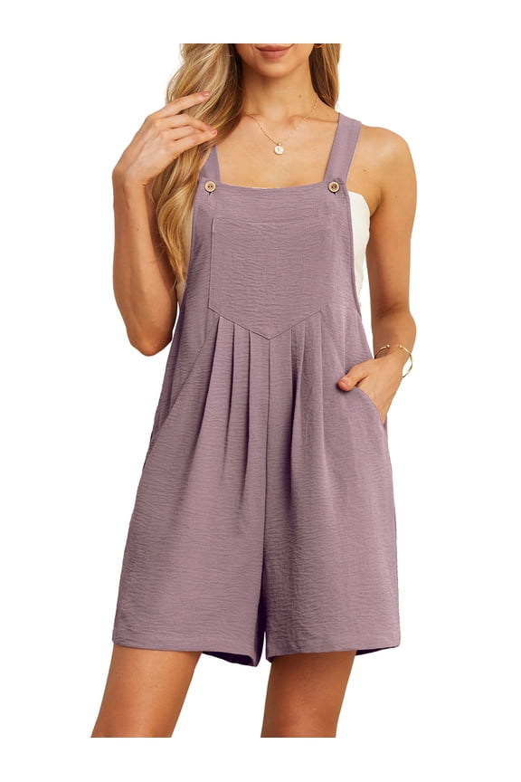 Rompers for Women Short Overalls Casual Summer Adjustable Strap Shorts Jumpsuit with Pockets
