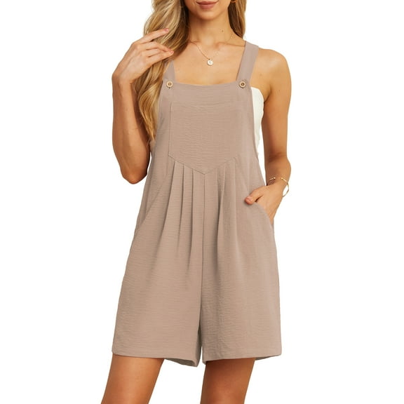 Cueply Rompers for Women Short Overalls Casual Summer Adjustable Strap Shorts Jumpsuit with Pockets
