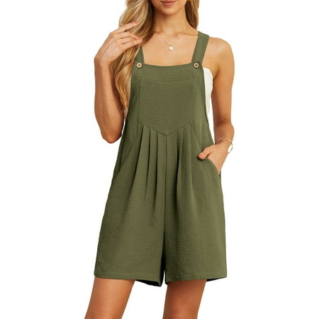 Cueply Rompers for Women Short Overalls Casual Summer Adjustable Strap Shorts Jumpsuit with Pockets