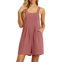 Cueply Women's Short Overalls Casual Summer Rompers Adjustable Strap Shorts Jumpsuit with Pockets
