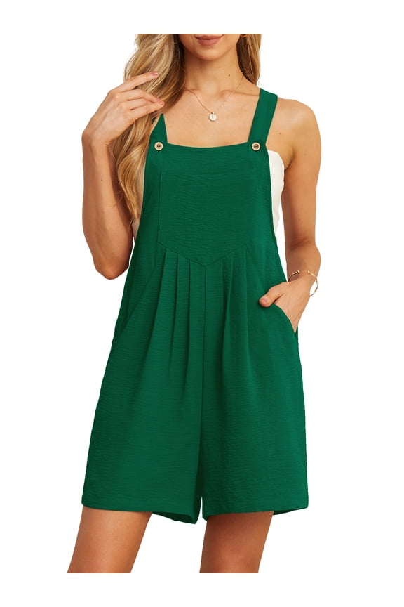 Rompers for Women Short Overalls Casual Summer Adjustable Strap Shorts Jumpsuit with Pockets