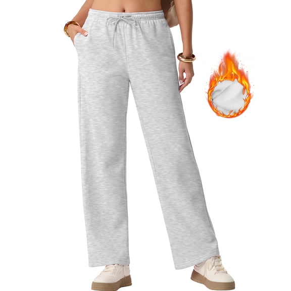 Cueply Sweatpants Women Fleece Lined Fall Winter Straight Leg Lounge Pants Joggers with Pockets