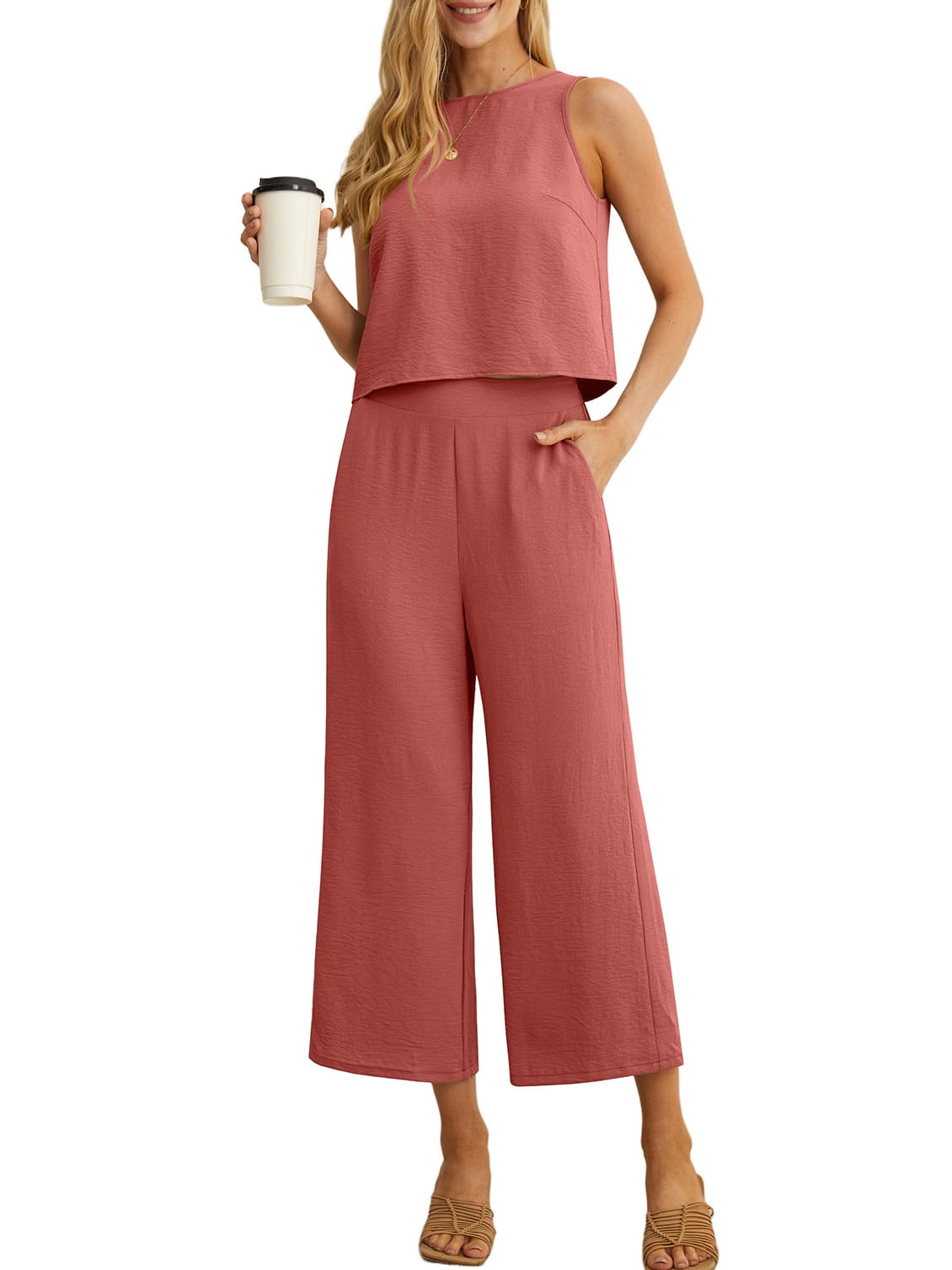 Women 2pcs Outfits, Low-Cut Strapless Plain Color Crop Tops,