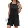 thumbnail image 1 of Cueply Women's Romper Summer Short Overalls Sleeveless Casual Jumpsuits Round Neck Loungewear Tank Tops Loose Fit with Pockets, 1 of 8