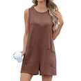 thumbnail image 1 of Cueply Women's Romper Summer Short Overalls Sleeveless Casual Jumpsuits Round Neck Loungewear Tank Tops Loose Fit with Pockets, 1 of 8