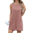 thumbnail image 1 of Cueply Women's Romper Summer Short Overalls Sleeveless Casual Jumpsuits Round Neck Loungewear Tank Tops Loose Fit with Pockets, 1 of 8