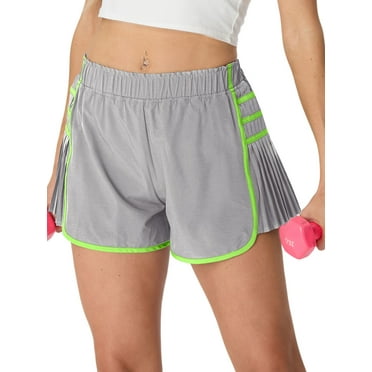 Cueply Women's Workout Shorts Pleated Running Athletic Gym Shorts with Liner Quick Dry