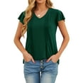 thumbnail image 1 of Cueply Womens Casual Tops Summer Short Sleeve V Neck T Shirts Loose Tunic Tops, 1 of 6
