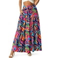 thumbnail image 1 of Cueply Womens Flowy Long Maxi Skirt Pleated Elastic High Waist Drawstring Tiered Skirts with Pockets, 1 of 7
