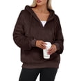 thumbnail image 1 of Cueply Hoodies for Women Fleece Half Zip Pullover Tops Fall Winter Hooded Sweatshirt Jacket Coat with Pockets, 1 of 8