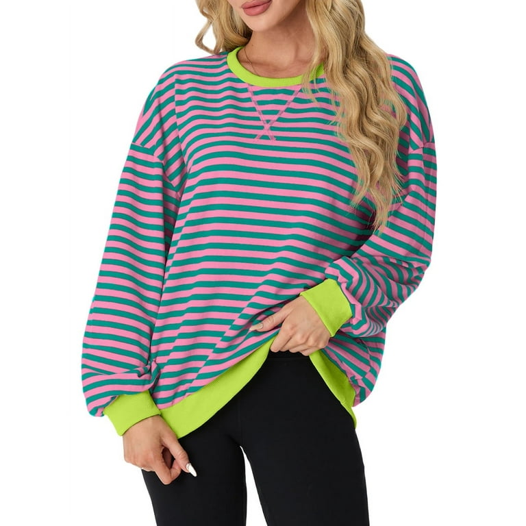 New Casual Loose Striped Long Sleeve Sweatshirt New Casual Loose Striped Long Sleeve Sweatshirt