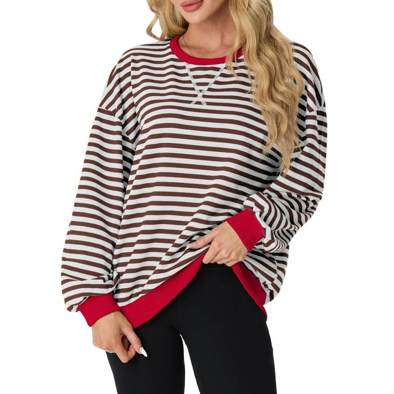 New Casual Loose Striped Long Sleeve Sweatshirt New Casual Loose Striped Long Sleeve Sweatshirt