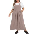 thumbnail image 1 of Cueply Womens Plus Size Overalls Jumpsuits Causal Sleeveless Adjustable Straps Wide Leg Long Pants with Pockets, 1 of 9