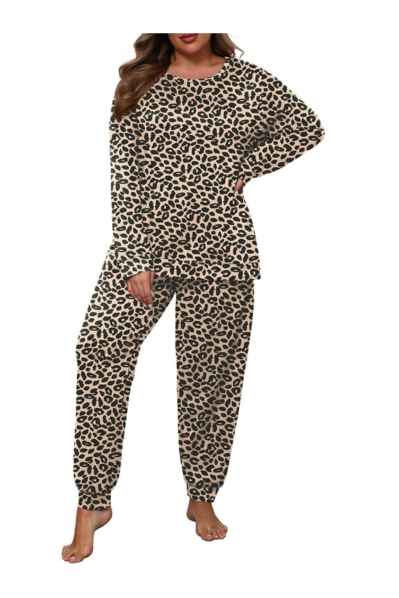 Womens Plus Size Pajama Set Long Sleeve Pjs for Women Soft Sleepwear Loungewear Nightwear With Pockets